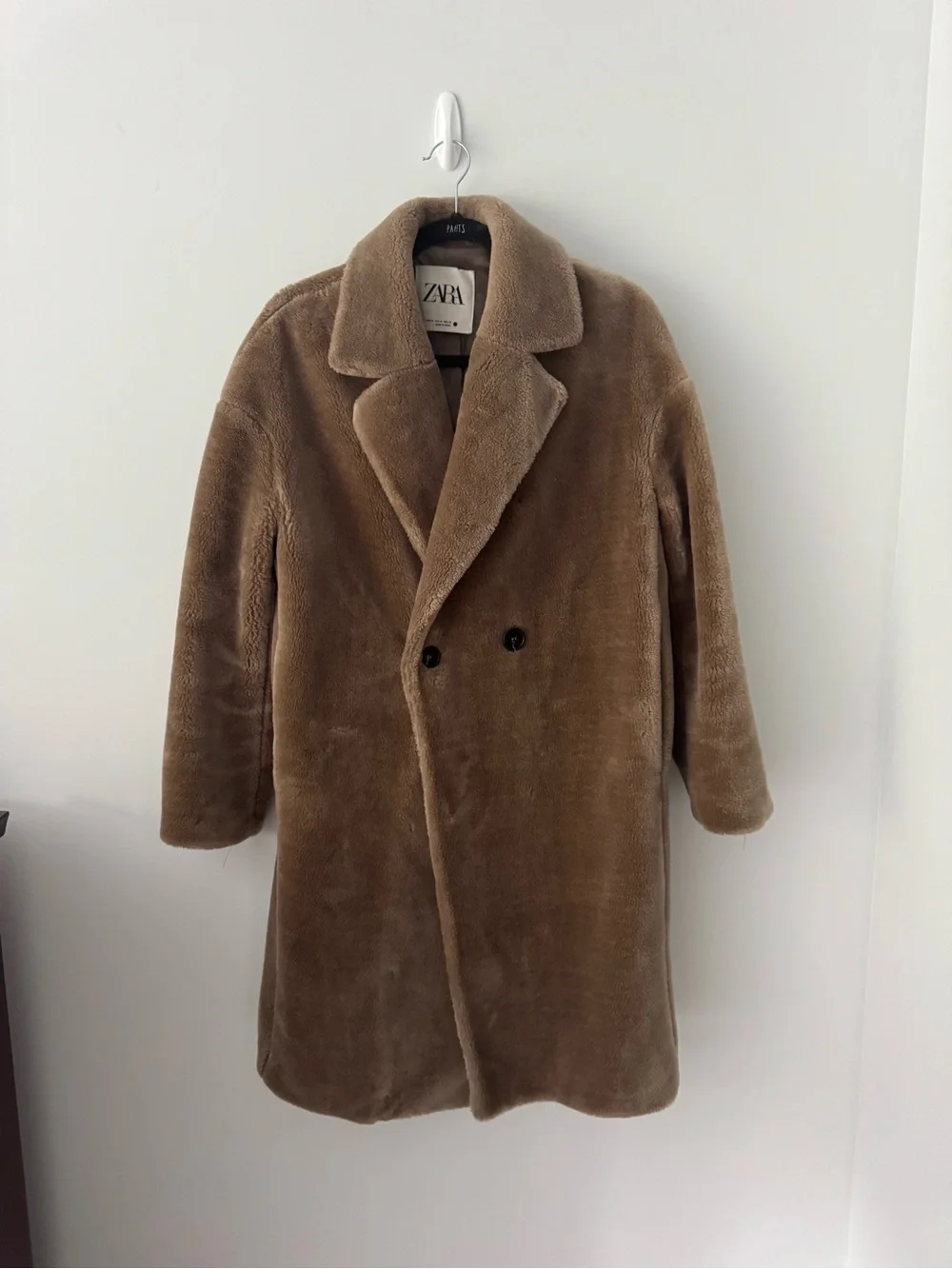 Zara Camel Faux Fur Teddy Coat